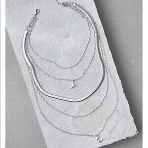 NWT American Eagle Silver Tone Layered Necklace